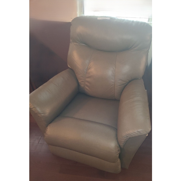 Leather Light Olive Rocker Reclining Chair 39 w 40 h