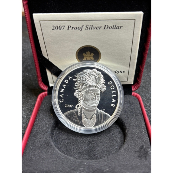 2007 $1 Thayendanegea (Joseph Brant) - Proof Sterling Silver Dollar 25.18g RCM