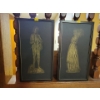 Image 1 : Pair Od Brass Rubbings Depicting Lady Margarot Francs Peyton w/ Partner Thomas Peyton