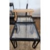 Image 1 : Two Metal and Glass End Tables 24 W. 24 D, 22 T, Ikea Shelving 36 W, 15 D, 28 T