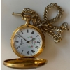 Image 2 : Vintage Tradition 17 Jeweled Incabloc Metal Pocket Watch in Case w/ Gold + Dark Colored Bangles 
