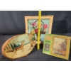 Image 2 : Hand Woven and Hand Painted Folk Art with Antique Jigsaw Puzzle