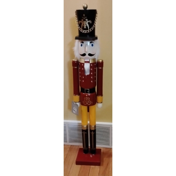 3 ft. Decorative Holiday Nutcracker Idol Mustard Pants/cuffs