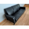 Image 2 : Vintage Genuine Leather 3 Seat Sofa w/ Chrome Legs 