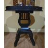 Image 3 : Musical Themed Black Stand w/ Holiday Themed Decor (Candle Holders, Santas) 24W, 16D, 25T  