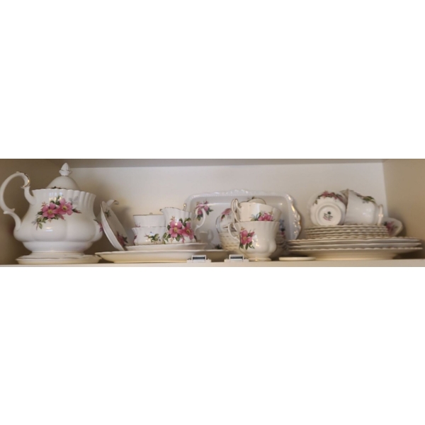 Royal Albert Bone China "Prairie Rose" Tea/ Coffee Pot, Cups, Plates and More!