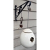 Image 1 : Simple & Chic Hanging Ceramic Birdhouse 11"Tall  w/ Bacon Bell