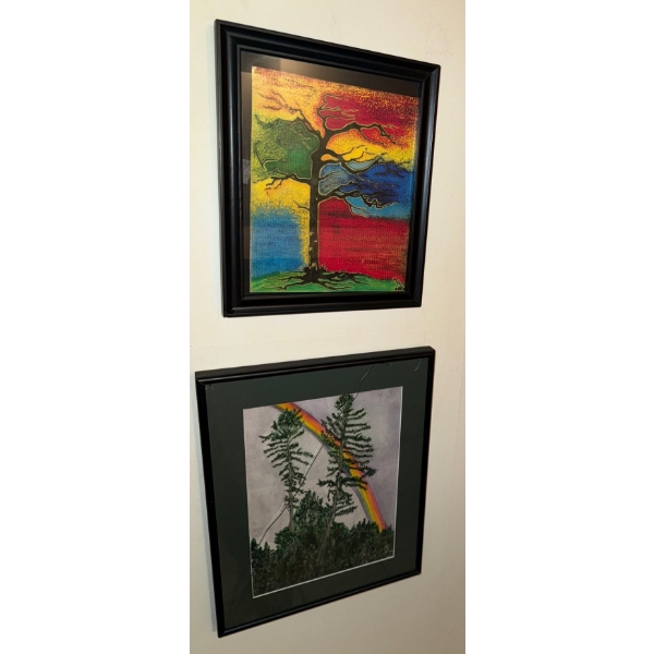 Two Handmade Nature Pictures-Framed  11x15"tall