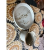 Image 1 : Beaver Flats Pottery Large Plate/Serving Dish with Hanging Stone Plant Holder