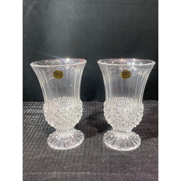 Cristal d'Arques-Durand "Longchamp" 7" Footed Vases