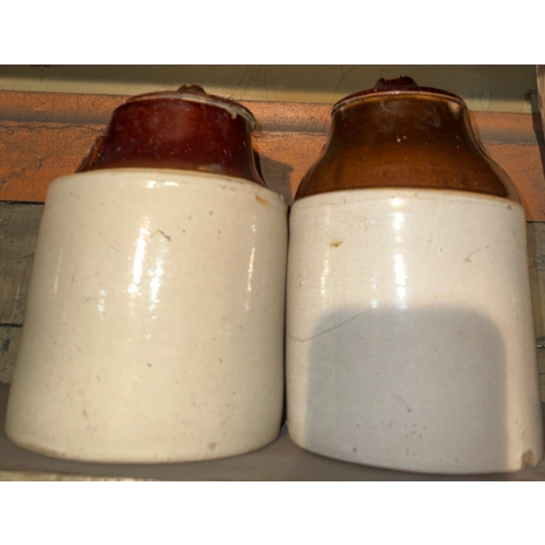 Vintage Two-Toned Stoneware Glazed Crocks (1 Gallon)