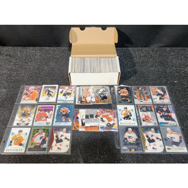 1 Box Of Philadelphia Flyers 1970's-2026 Era Hockey Cards With 2 Sleeves	