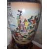Image 4 : Asian Design Floor Vase w/ Wooden Stand10.5" Diameter Top, 43 T  