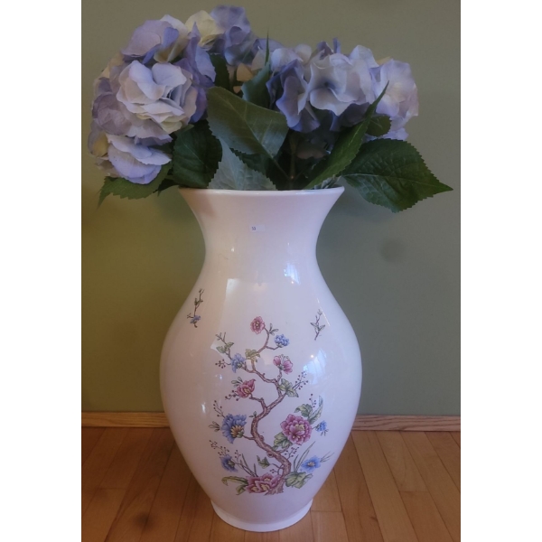 Lovely Large Ceramic Vase (23T) w/ Artificial Flowers 