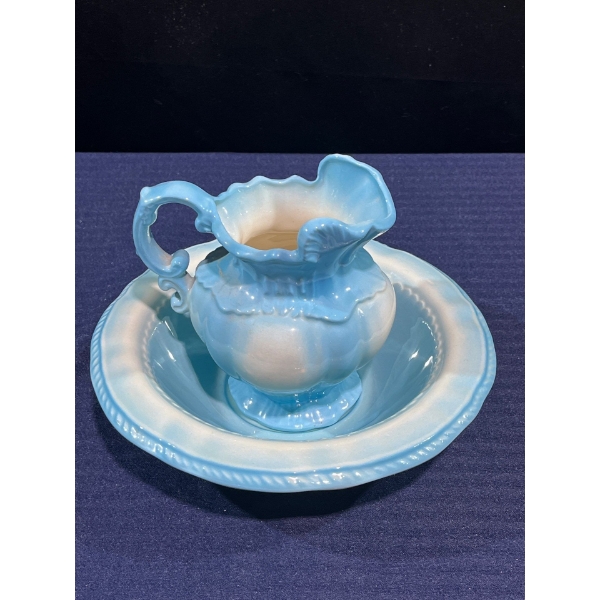 Mini Blue Wash Basin and Pitcher