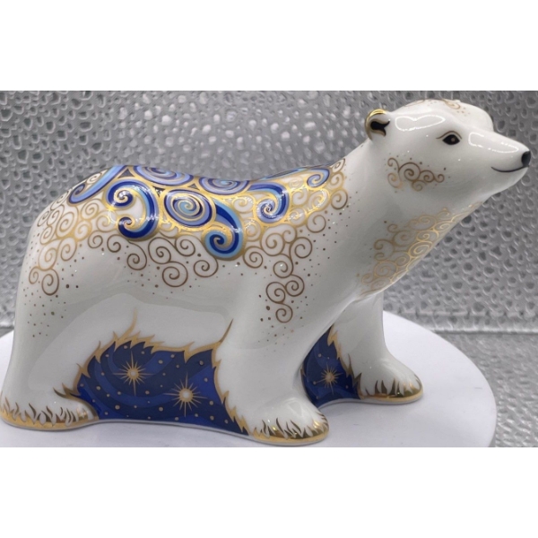Gorgeous English Royal Crown Derby Bone China Polar Bear Cub Standing - 4 In 
