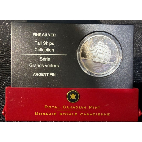 2005 $20 Fine Silver Hologram Three Masted Ship Fine Silver Coin 31.39 Grams