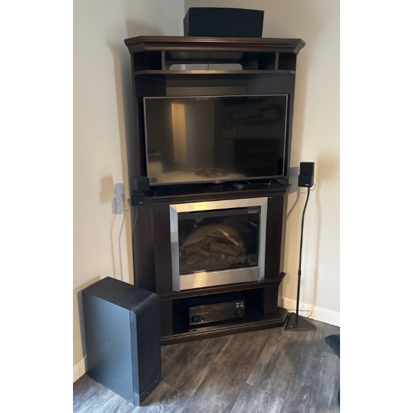 Complete Bedroom Surround Sound Set Up Including LG 42" T.V ModelNo. 42LB5550-UV ++Fire Place