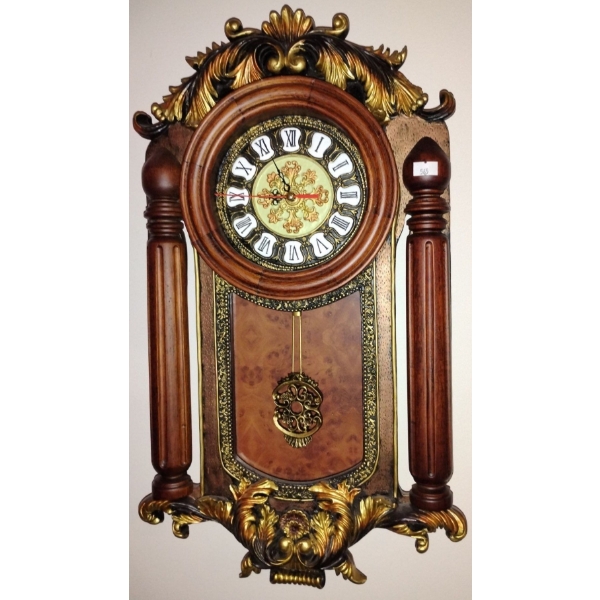 German BedFord Pendulum Wood Wall Clock 22 L, 13 W, 3 D