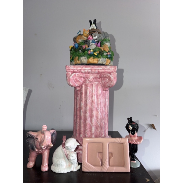 Ceramic Animal Figurines and Tray