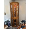 Image 1 : Light Oak Corner Cabinet With Light Contents Not Included 28W x 16D x 74.5T