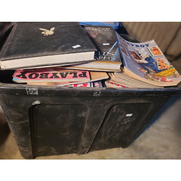 - Collection of Vintage Adult Magazines, Various Titles- Large Bin, Incl: 40th Anniversary Book