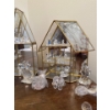 Image 3 : Brass & Glass Mini Houses w/ Vast Assortment of Small Crystal Animals (Not Marked) 