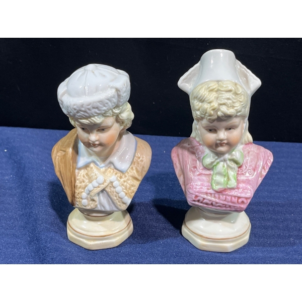 Miniature Victorian Couple Busts 