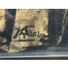 Image 2 : Illegible Signature Charcoal Print 14Wx13H