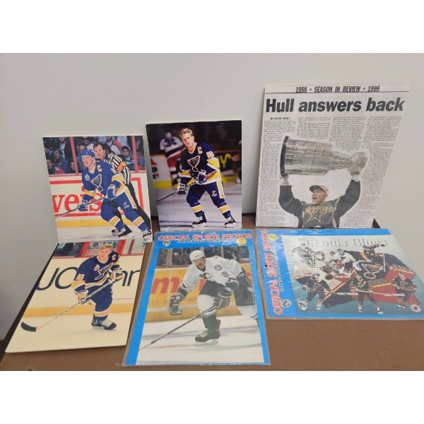 Brett Hull and Hockey Memorabilia, Including Photos and News Article