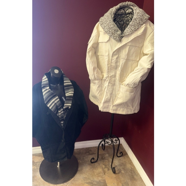 M Genuine Suede Bomber w/ L Snowboarding Jacket & Wool Hooded Sweater