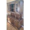 Image 4 : Wood China Cabinet w/ Upper Glass Panel Doors, Lower Cupboard Storage 66 W, 18 D, 77 T