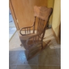 Image 2 : Antique Child Size Hand Carved Rocking Chair w/ Shakers Style Small Seat 
