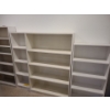 Image 1 : White MDF Utility Bookcases 24 w 9 d 59 1/2 h. Cubby 16 w 9 d 55 h. Wide Bookcase 36 1/2 w 11 d 55 h