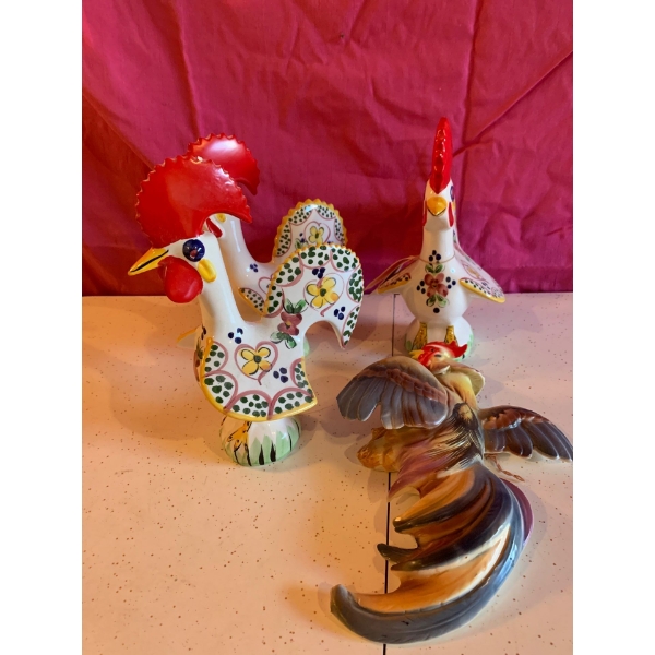 Lot of Decorative Roosters