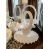 Image 2 : vintage Fenton milk glass, small 6” and large 8” baskets with milk glass ashtray 8.5”width