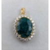 Image 2 : 9.60 ct Certified Sterling Silver Emerald Gemstone Pendant 4.9 Grams ($6,160 Appraisal)