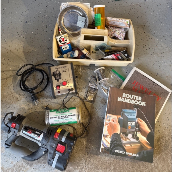 BOSCH Cordless ROTOZIP Drywall Router(No Charger) w/ Razertip SK Detail Burning Device & more