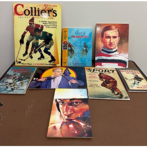 Vintage Hockey-Themed Magazines, Books, and Prints