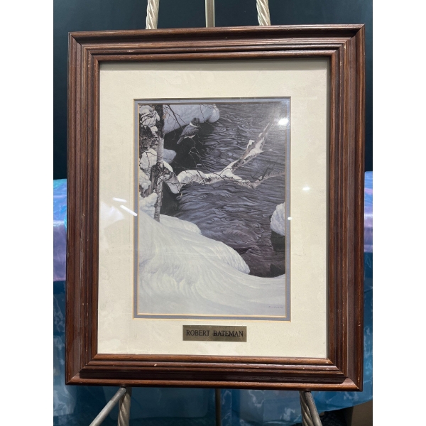 Robert Bateman Print "King Fisher in Winter" 7Wx10H