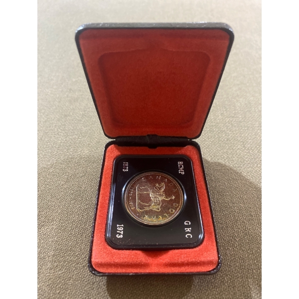 1973 Canadian Dollar Coin with Mounted Indigenous Rider in Original Case