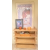 Image 1 : Wood Shelf w/ Collectible Klondike Days Framed Poster & Basket Of Goodies