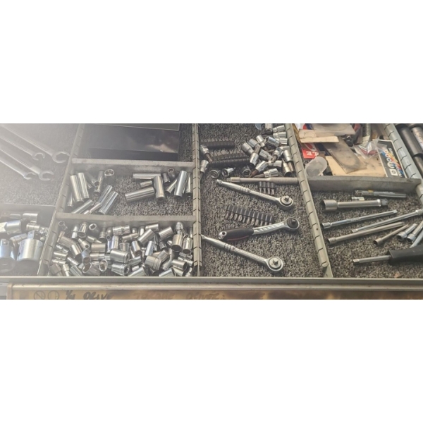 Contents of Drawers Including: Sockets, Wrenches, Screwdrivers, Pliers and More!