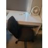 Image 2 : Small Desk 41 w, 29.5 h, 20 d, 5 Shelf Bookcase 17 w, 72.5 h, 15.5 d, Chair 18 w, 37 h, 18 d and Fan