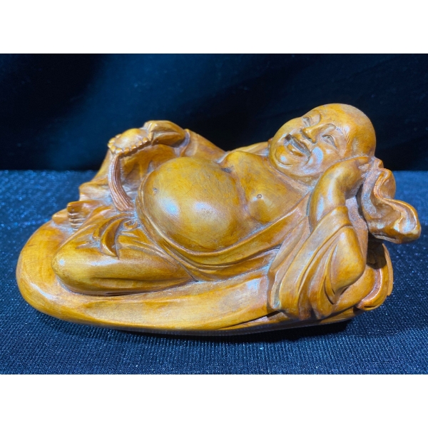 Chinese Happy/Laughing Buddha Wood Carving