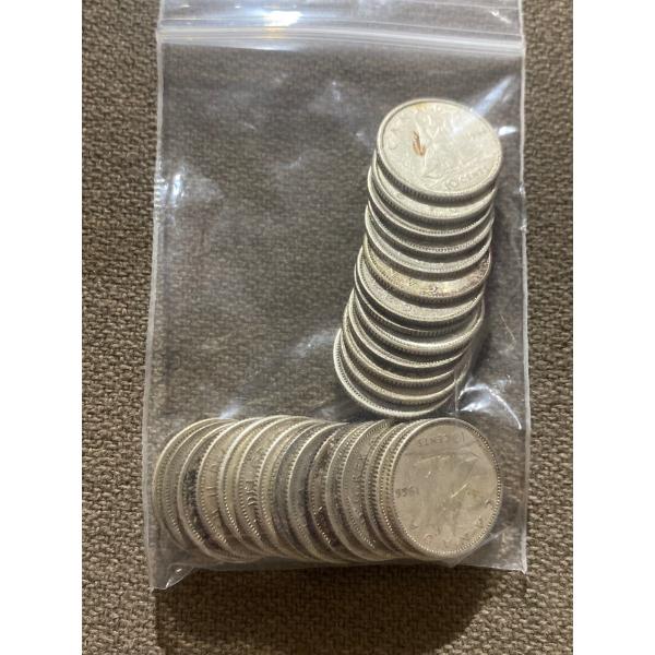 28 Canadian 10-Cent Pieces 80% Silver 2.33 Grams