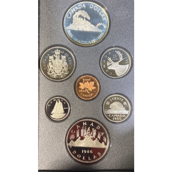  1986 Silver Centennial of Vancouver Dollar Proof Coin Set
