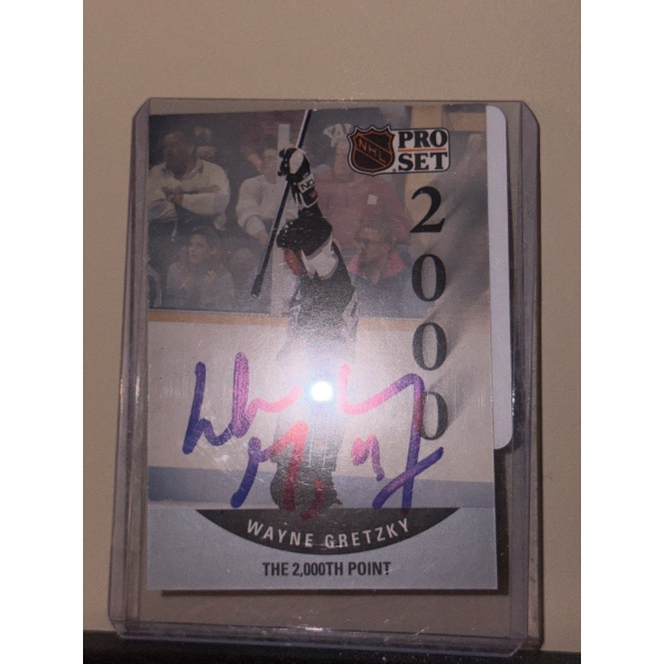 Wayne Gretzky 2000th Point Autographed Card, Certified
