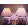 Image 2 : Table Lamps with Ceramic Bases and Two Glass-Top Wooden End Tables