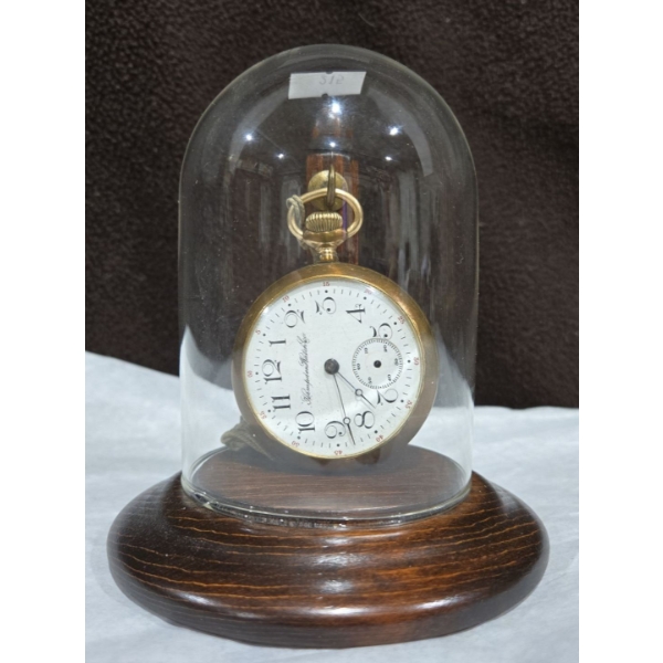 Hampden Watch Co. Gold Tone Pocket Watch w/ Stand 